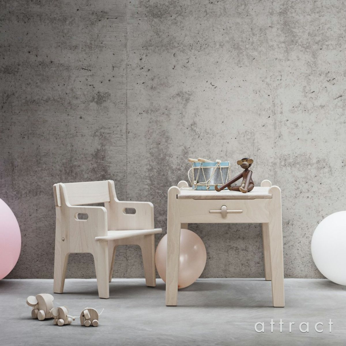 Carl Hansen & Son カール・ハンセン＆サン CH411 Peter's Table ピーターズ テーブル チルドレン 子供用 デスク ビーチ（無塗装） デザイン：ハンス・J・ウェグナー