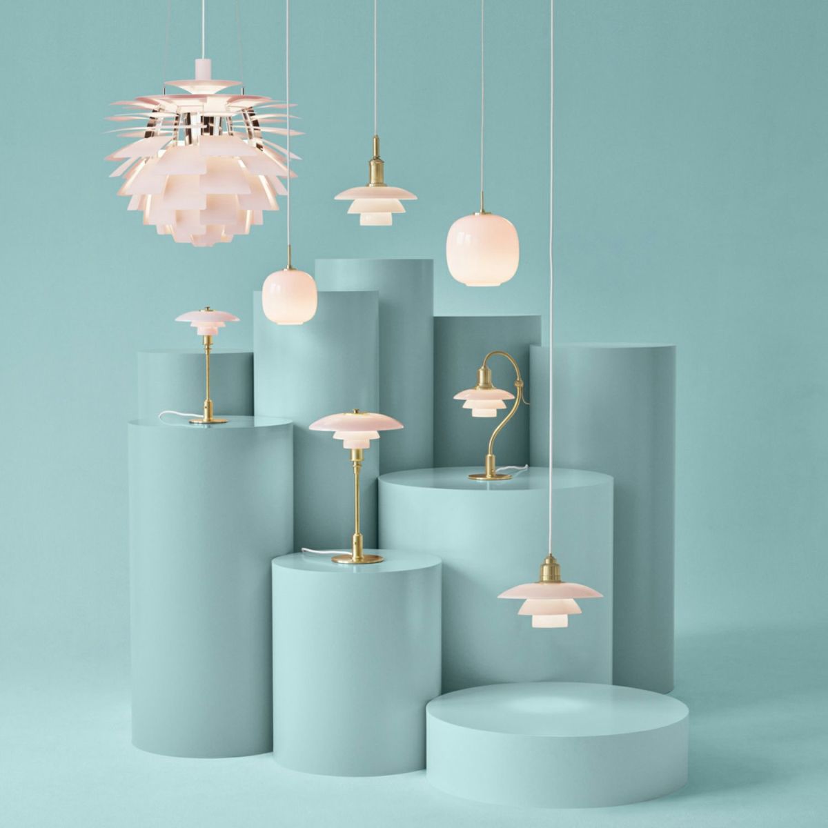 Louis Poulsen ルイスポールセン PH 3/2 Table テーブルランプ スタンドライト Φ290mm カラー：ペール・ローズ （真鍮 無塗装・ブラス） デザイン：ポール・ヘニングセン