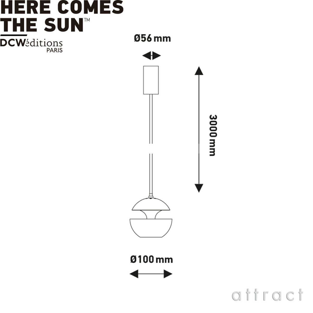 DCW editions ディーシーダブリュー エディションズ HERE COMES THE SUN MINI ヒア・カムズ・ザ・サン ミニ ペンダントランプ Φ100 カラー：4色 デザイン：ベルトラン・バラス