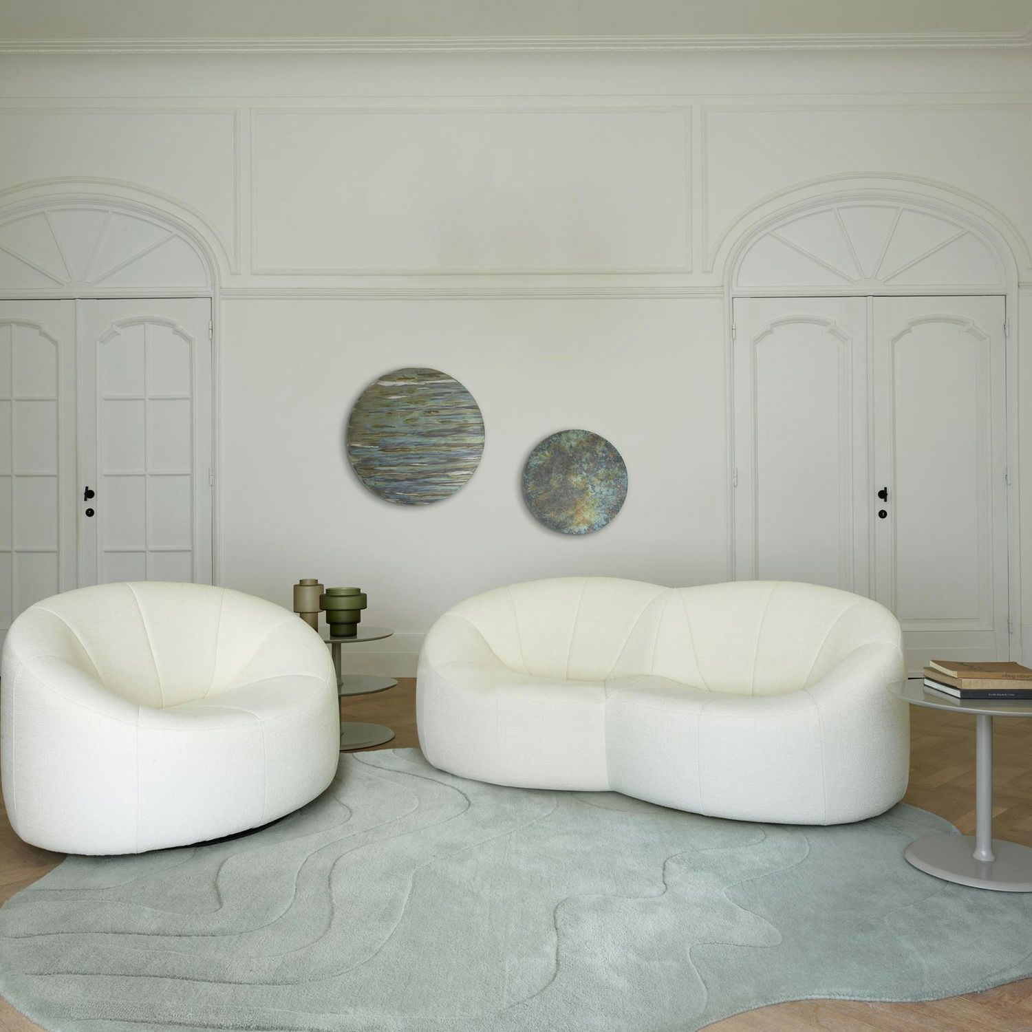ligne roset リーン・ロゼ ROSETPumpkin ロゼパンプキン 2P ソファ 2人掛け ファブリック：Lランク（ウルトラスエード HP） デザイン：ピエール・ポラン