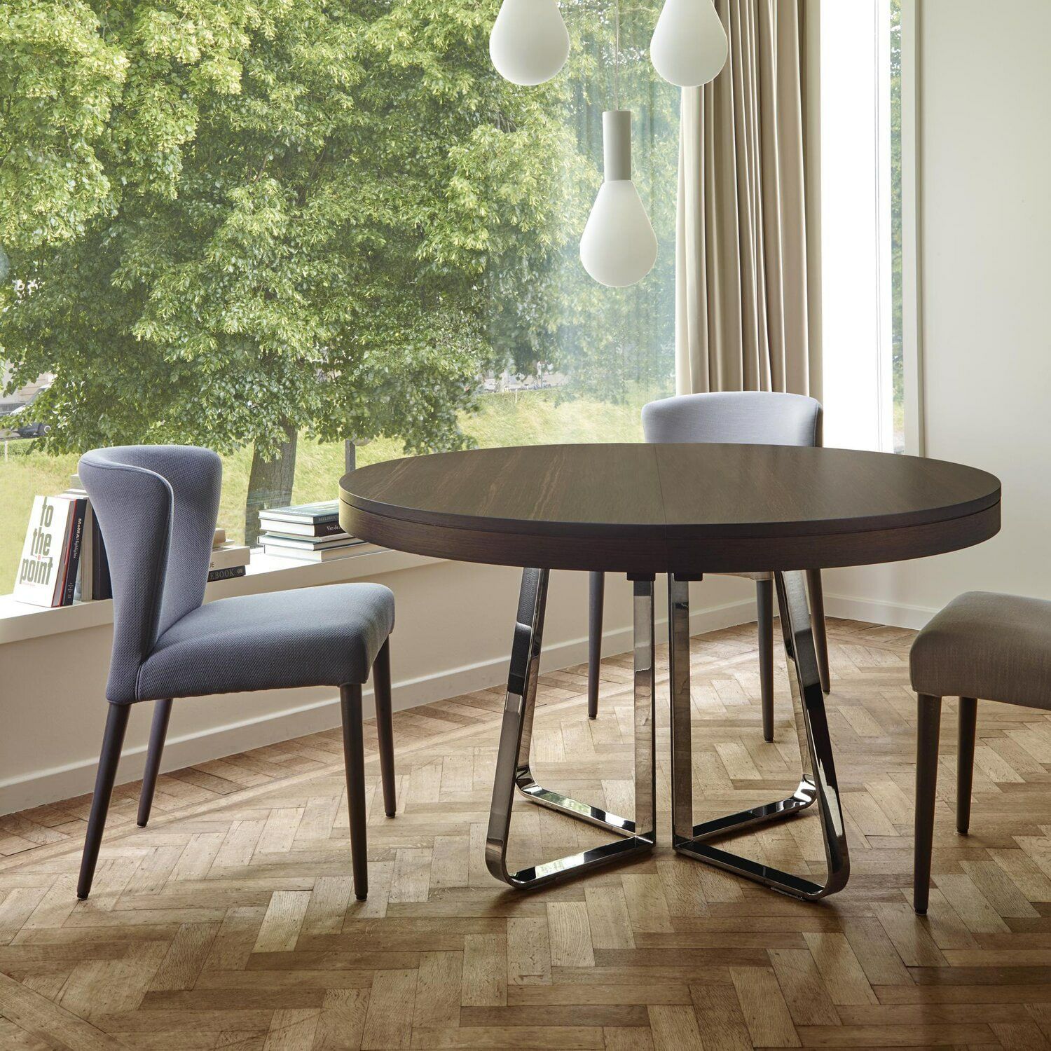 ligne roset リーン・ロゼ ROSETCirco ロゼチルコ ダイニングチェア ファブリック：Lランク（ウルトラスエード HP） ベースカラー：2色