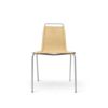 Carl Hansen & Son カール・ハンセン＆サン BA103 ダイニングテーブル Φ110cm ホワイトラミネート×オーク（オイルフィニッシュ） 1台 + PK1 ダイニングチェア ステンレスフレーム 2脚 セット