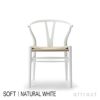 Carl Hansen & Son カール・ハンセン＆サン BA103 ダイニングテーブル Φ110cm ホワイトラミネート×オーク（オイルフィニッシュ） 1台 + CH24 Yチェア SOFT ビーチ （マット仕上げ） ソフトカラー （全9色） 2脚 セット