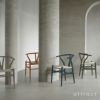 Carl Hansen & Son カール・ハンセン＆サン BA103 ダイニングテーブル Φ110cm ホワイトラミネート×オーク（オイルフィニッシュ） 1台 + CH24 Yチェア SOFT ビーチ （マット仕上げ） イルス・クロフォード ソフトカラー （全9色） 2脚 セット