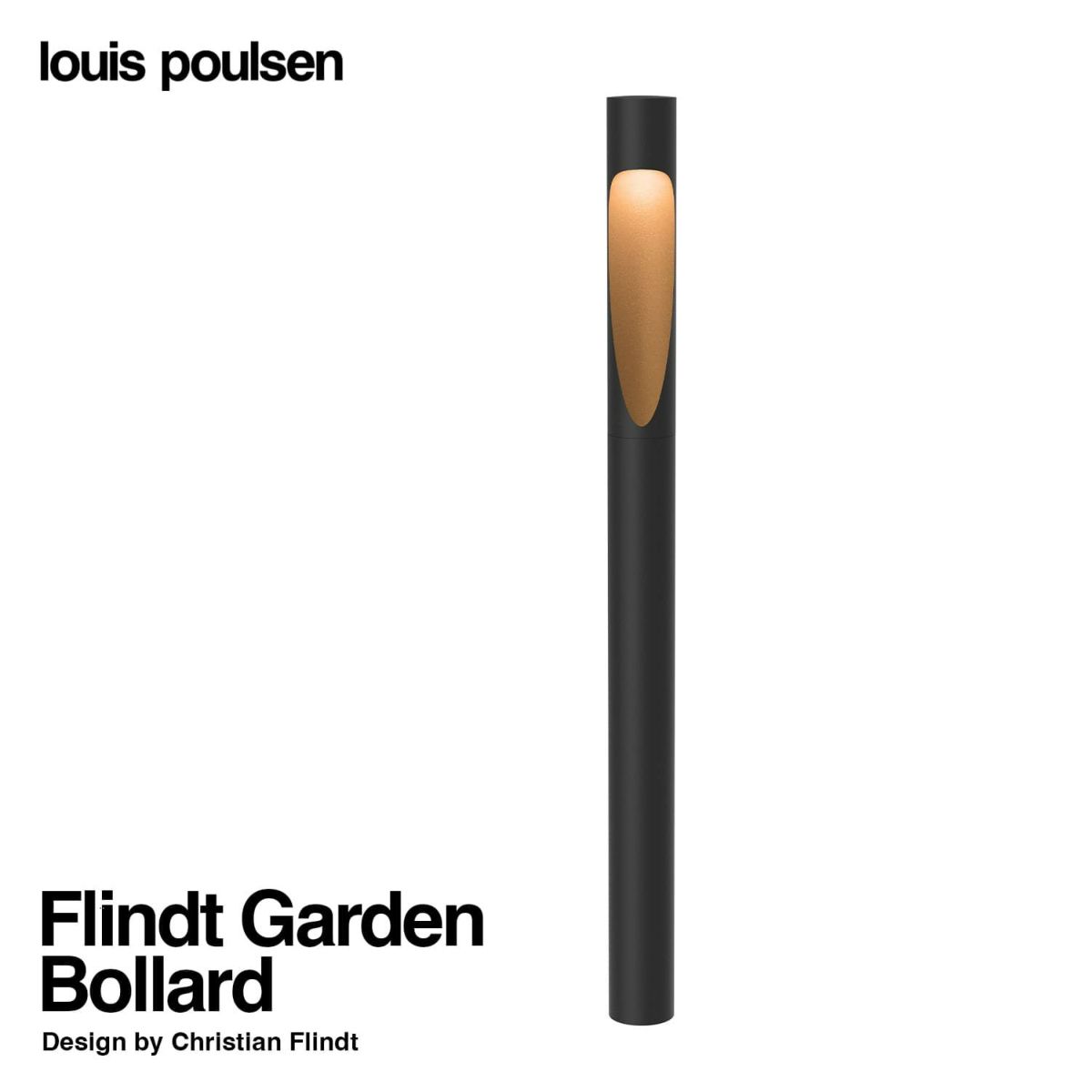 Louis Poulsen ルイスポールセン Flindt Garden Bollard フリント ガーデン ボラード ロング 2700K 屋外用 スパイク式 カラー：ブラック デザイン：クリスチャン・フリント *電源ボックス含む
