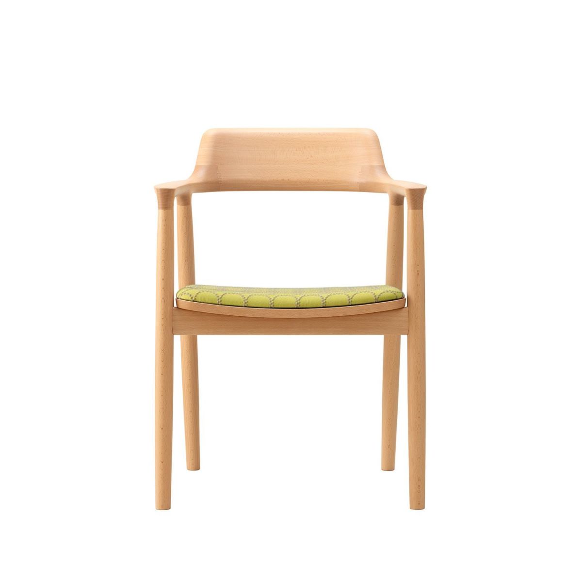 Maruni マルニ木工 MARUNI COLLECTION × mina perhonen マルニコレクション × ミナペルホネン HIROSHIMA ヒロシマ アームチェア スチームド 張座：ファブリック（M-06 dop -tambourine-） デザイン：深澤 直人