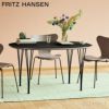 FRITZ HANSEN フリッツ・ハンセン SUPERELLIPSE スーパー楕円テーブル B611 ダイニングテーブル 90×135cm 天板：ホワイトラミネート スパンレッグカラー：クローム仕上げ デザイン：ピート・ハイン、ブルーノ・マットソン