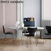 FRITZ HANSEN フリッツ・ハンセン SUPERELLIPSE スーパー楕円テーブル B620 ダイニングテーブル 延長式 100×170-270cm 天板：ホワイトラミネート スパンレッグカラー：クローム仕上げ デザイン：ピート・ハイン、ブルーノ・マットソン