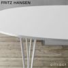 FRITZ HANSEN フリッツ・ハンセン SUPERELLIPSE スーパー楕円テーブル B620 ダイニングテーブル 延長式 100×170-270cm 天板：ホワイトラミネート スパンレッグカラー：クローム仕上げ デザイン：ピート・ハイン、ブルーノ・マットソン