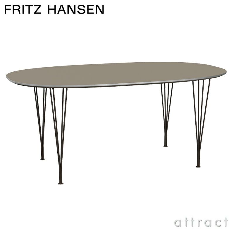 FRITZ HANSEN フリッツ・ハンセン SUPERELLIPSE スーパー楕円テーブル B616 ダイニングテーブル 100×170cm 天板：ブラウンオッタワラミネート スパンレッグカラー：ブラウンブロンズ塗装 デザイン：ピート・ハイン、ブルーノ・マットソン