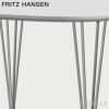 FRITZ HANSEN フリッツ・ハンセン SUPERCIRCULAR スーパー円テーブル B603 ダイニングテーブル 100×100cm 天板：ホワイトラミネート スパンレッグカラー：クローム仕上げ デザイン：ピート・ハイン、ブルーノ・マットソン、アルネ・ヤコブセン