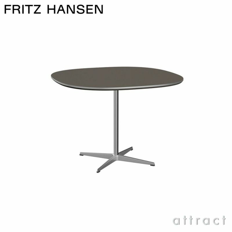 FRITZ HANSEN フリッツ・ハンセン SUPERCIRCULAR スーパー円テーブル A603 カフェテーブル 100×100cm ラ天板：グレーラミネート 4スターベースカラー：サテン仕上げ デザイン：ピート・ハイン、ブルーノ・マットソン、アルネ・ヤコブセン