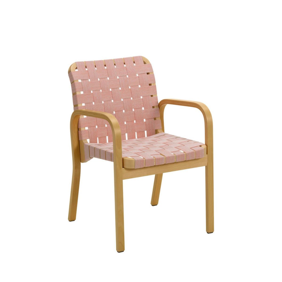 Artek アルテック 45 Armchair 45 アームチェア ラウンジチェア ハニーステイン リネンウェビングテープ カラー：6色 アームレスト：カバーなし デザイン：アルヴァ・アアルト