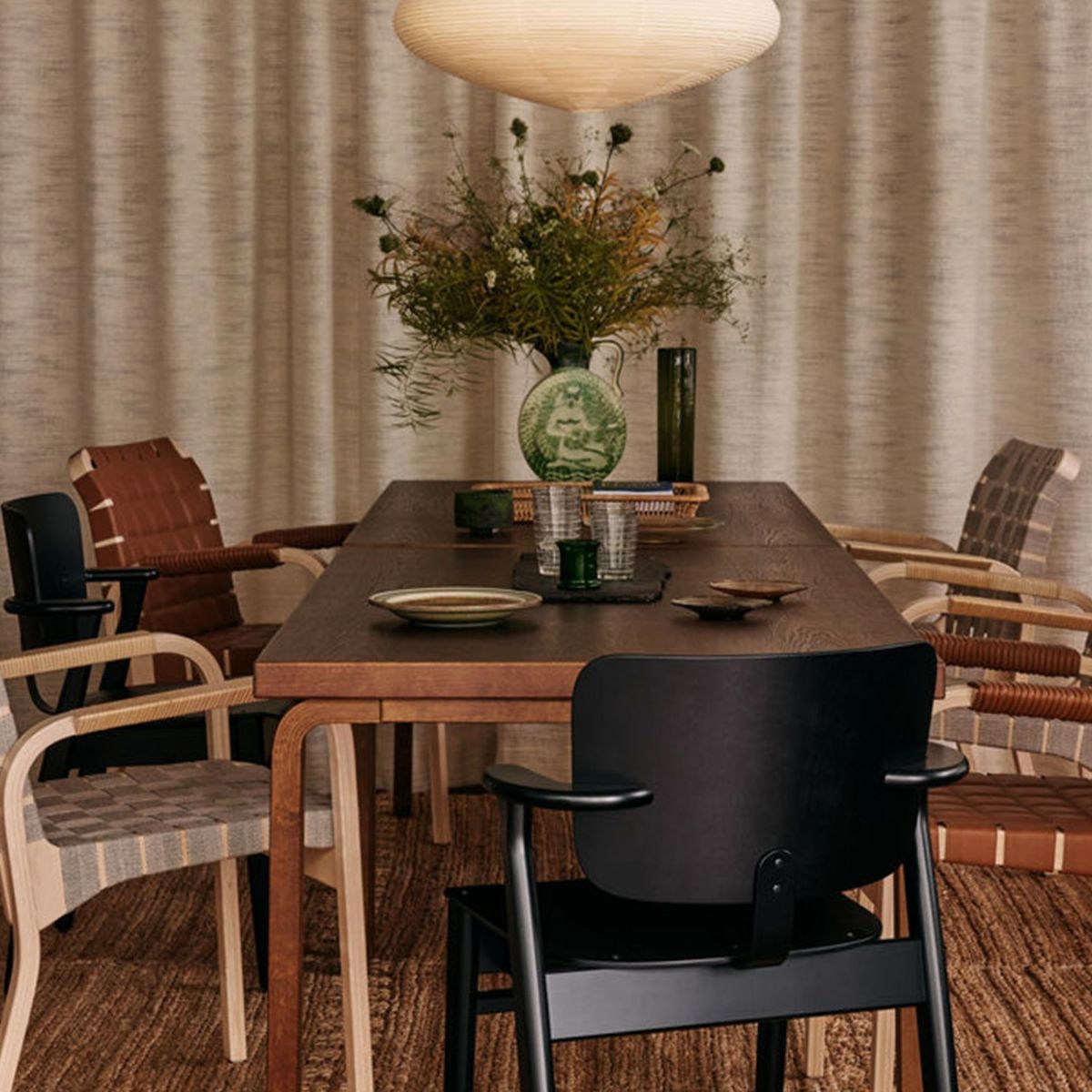 Artek アルテック 45 Armchair 45 アームチェア ラウンジチェア ハニーステイン リネンウェビングテープ カラー：6色 アームレスト：カバーなし デザイン：アルヴァ・アアルト