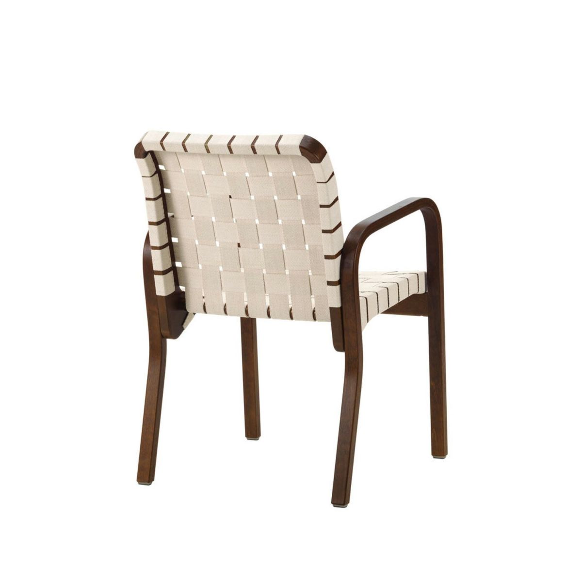 Artek アルテック 45 Armchair 45 アームチェア ラウンジチェア ウォルナットステイン リネンウェビングテープ カラー：6色 アームレスト：カバーなし デザイン：アルヴァ・アアルト