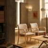 Artek アルテック 45 Armchair 45 アームチェア ラウンジチェア ウォルナットステイン リネンウェビングテープ カラー：6色 アームレスト：カバーなし デザイン：アルヴァ・アアルト