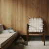 Artek アルテック 45 Armchair 45 アームチェア ラウンジチェア ウォルナットステイン リネンウェビングテープ カラー：6色 アームレスト：カバーなし デザイン：アルヴァ・アアルト