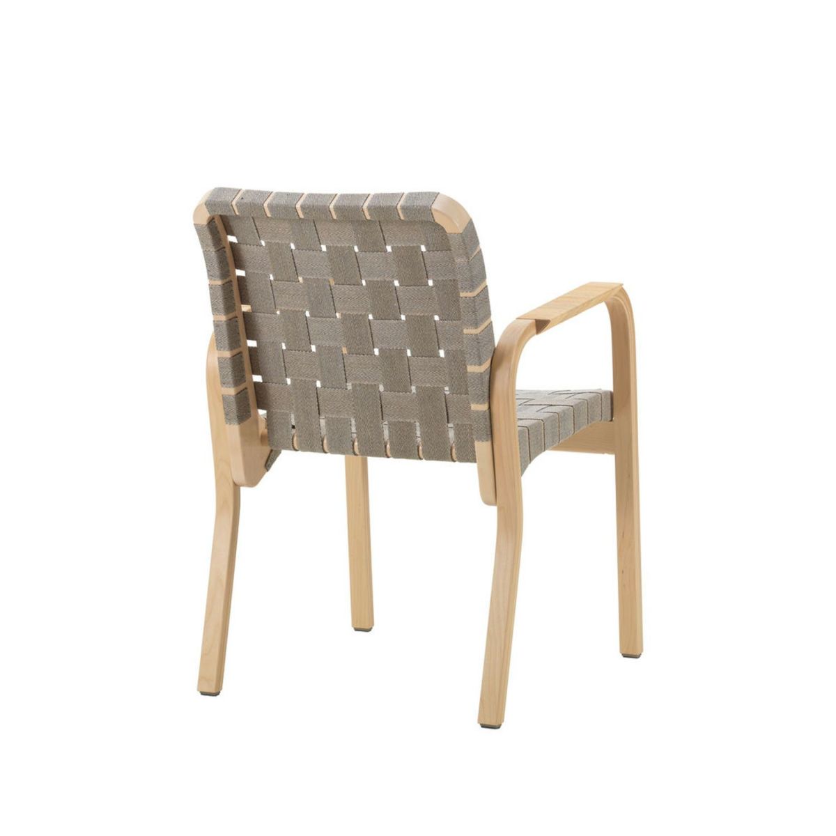 Artek アルテック 45 Armchair 45 アームチェア ラウンジチェア バーチ ナチュラルラッカー リネンウェビングテープ カラー：6色 アームレスト：ラタン巻き デザイン：アルヴァ・アアルト