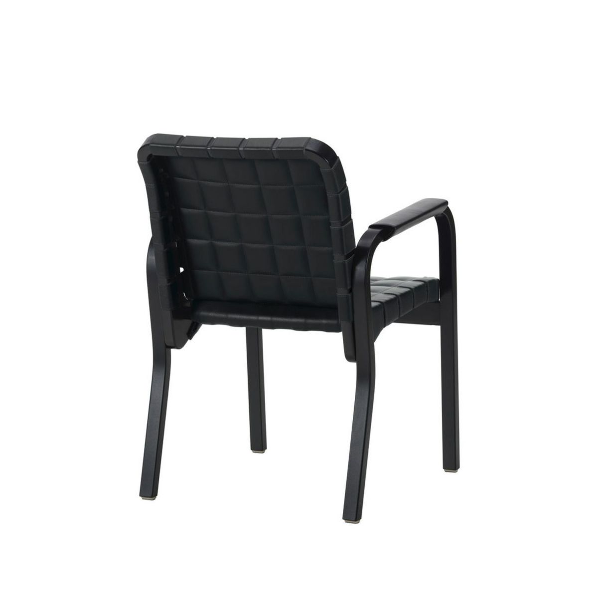 Artek アルテック 45 Armchair 45 アームチェア ラウンジチェア ブラックラッカー キルティングレザー プレステージレザー：L40 アームレスト：レザーカバー デザイン：アルヴァ・アアルト