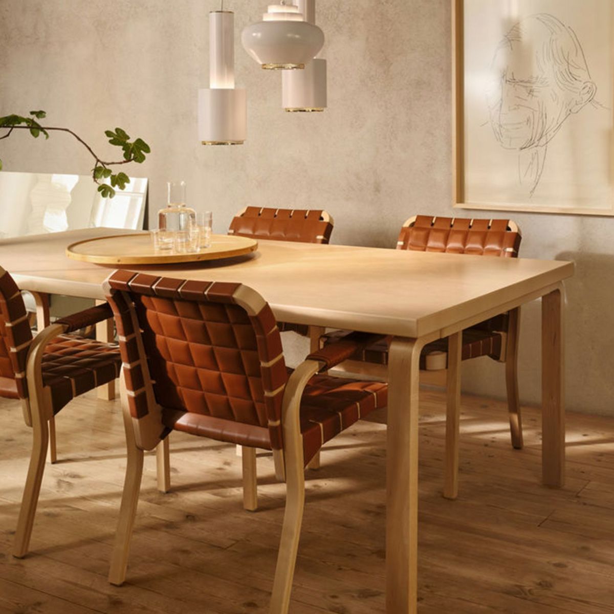 Artek アルテック 45 Armchair 45 アームチェア ラウンジチェア ブラックラッカー キルティングレザー プレステージレザー：L40 アームレスト：レザーカバー デザイン：アルヴァ・アアルト