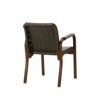 Artek アルテック 45 Armchair 45 アームチェア ラウンジチェア ウォルナットステイン キルティングレザー エンヴィレザー：オリーブ アームレスト：レザーカバー デザイン：アルヴァ・アアルト