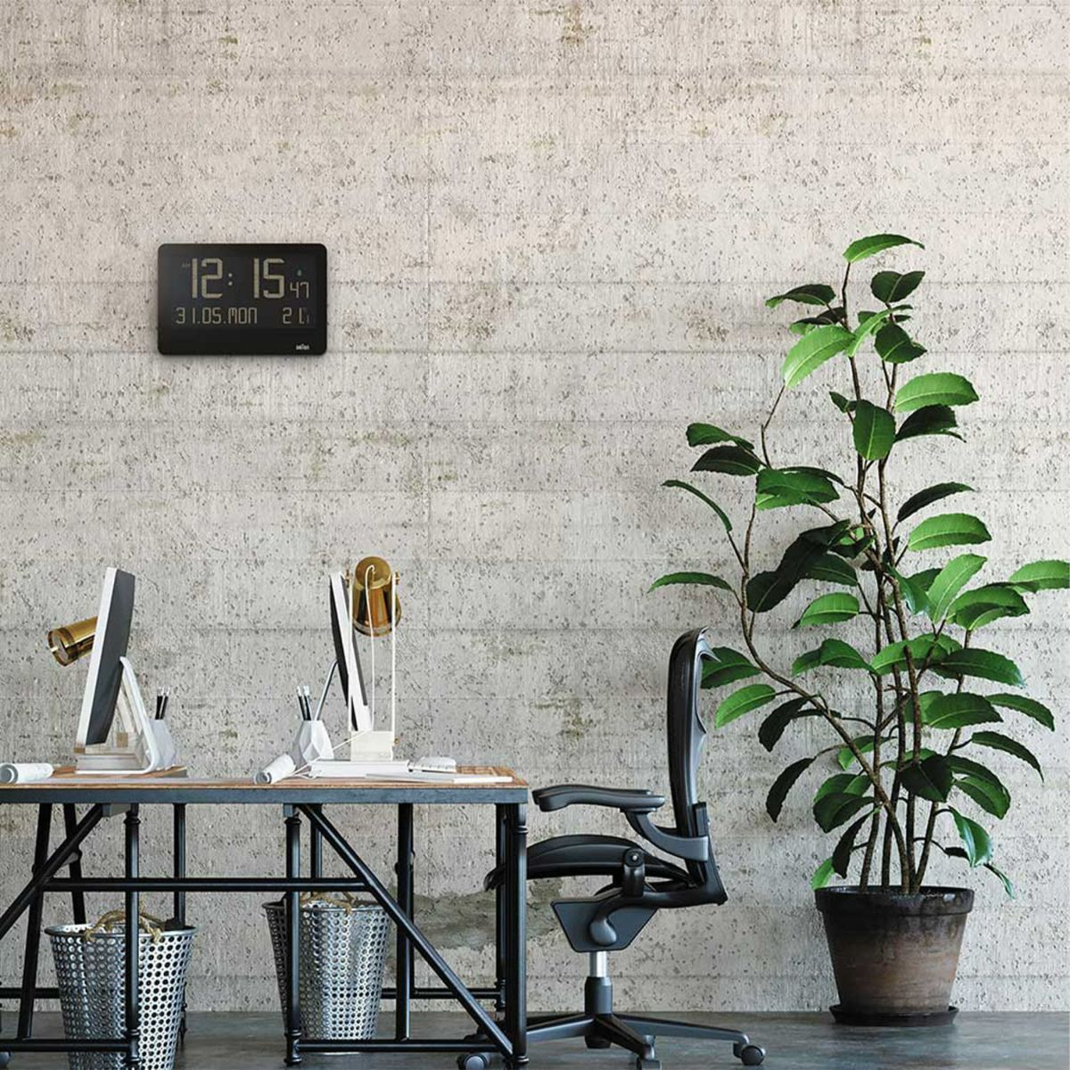 BRAUN ブラウン Digital Clock デジタルクロック 壁掛け時計 置き時計 BC14 カラー：2色