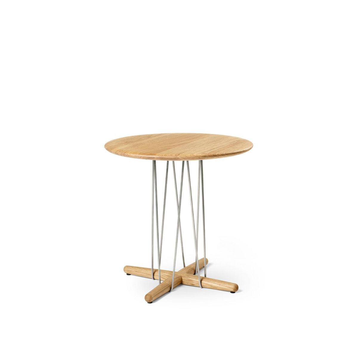 Carl Hansen & Son カール・ハンセン＆サン E021 Embrace Lounge Table エンブレイス ラウンジテーブル コーヒーテーブル サイズ：Φ48×H48cm オーク オイル仕上げ 支柱：ステンレス デザイン：Eoos イーオス