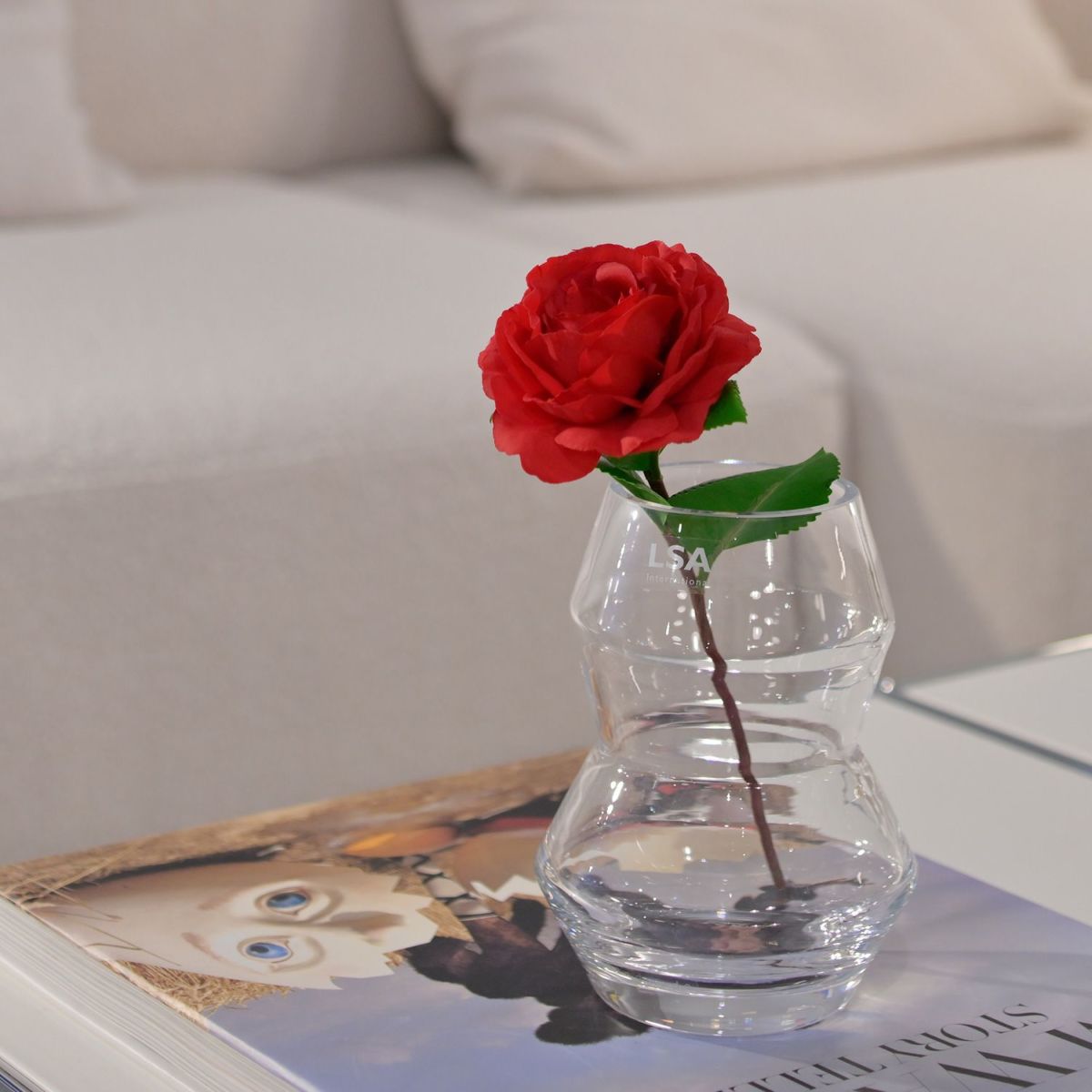 LSA International Sculpt スカルプト Vase フラワーベース サイズ：H16cm ハンドメイド クリア ガラス キャンドルホルダー 花器