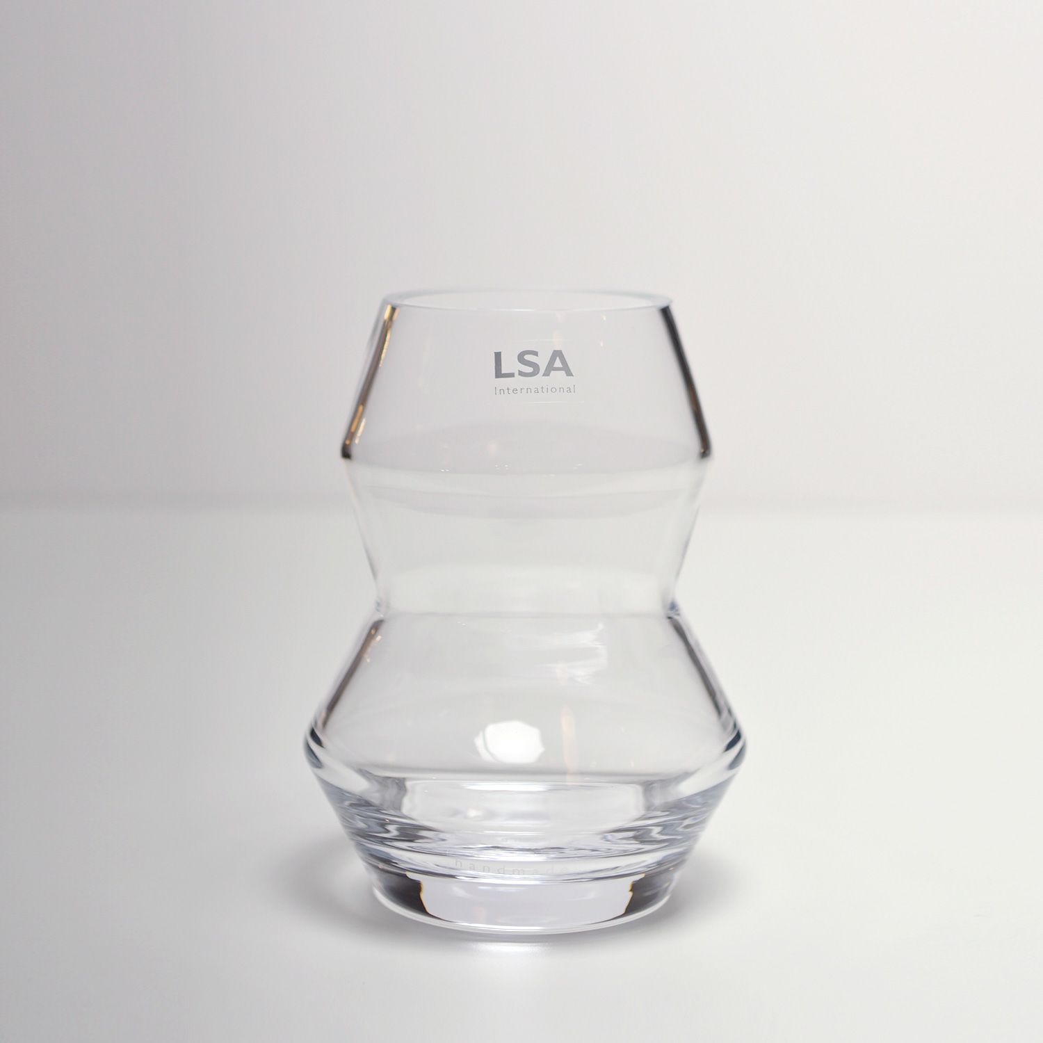 LSA International Sculpt スカルプト Vase フラワーベース サイズ：H16cm ハンドメイド クリア ガラス キャンドルホルダー 花器
