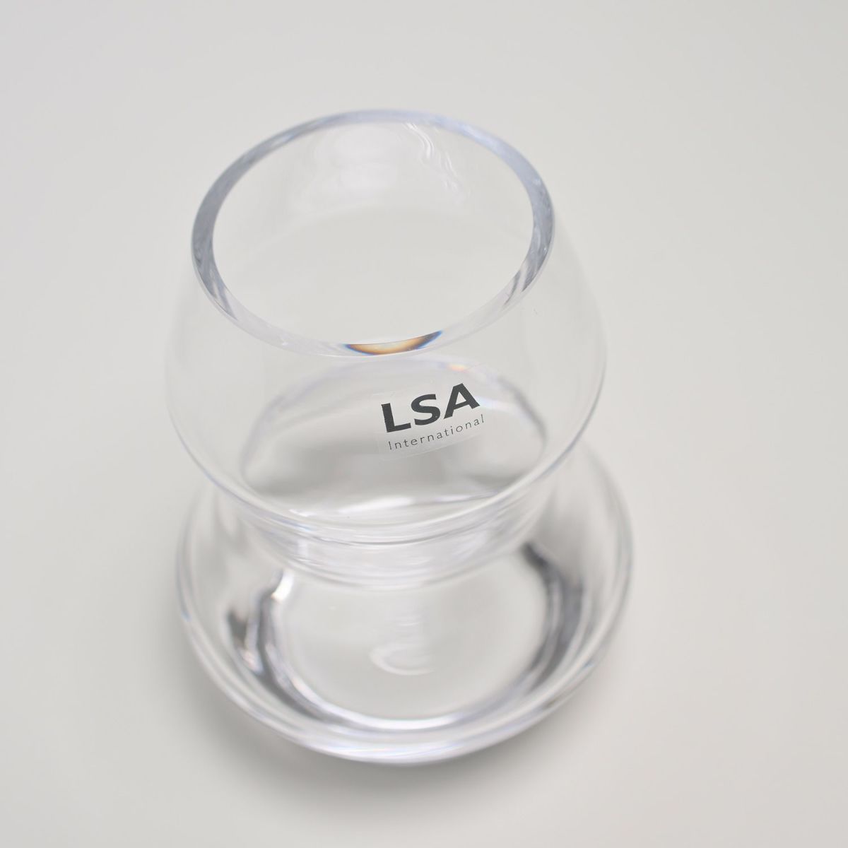 LSA International Sculpt スカルプト Vase フラワーベース サイズ：H16cm ハンドメイド クリア ガラス キャンドルホルダー 花器