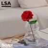 LSA International Sculpt スカルプト Vase フラワーベース サイズ：H16cm ハンドメイド クリア ガラス キャンドルホルダー 花器