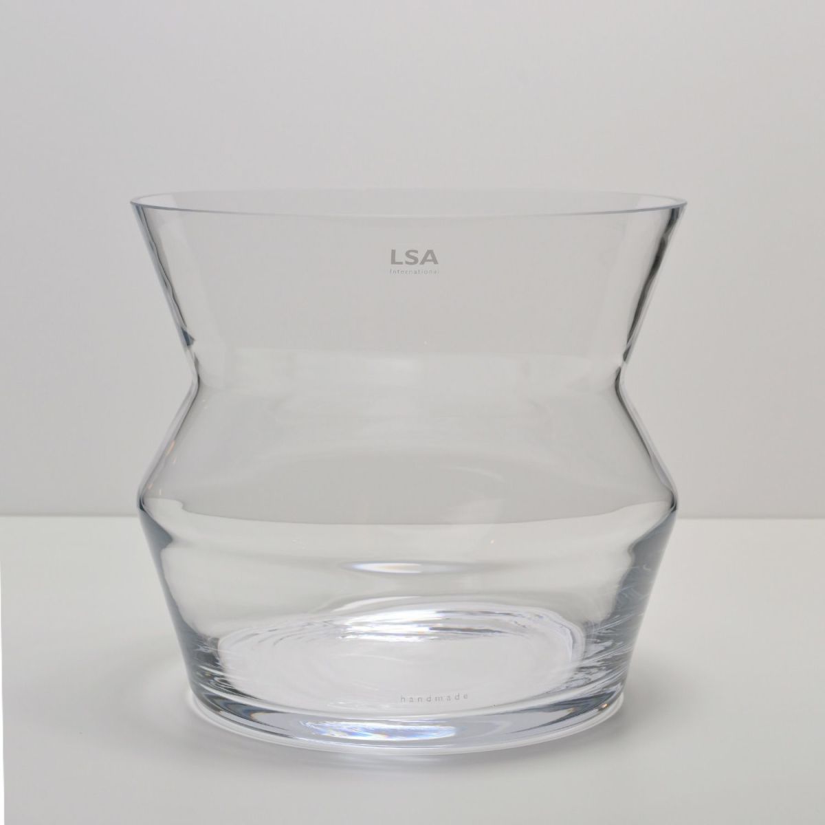 LSA International Sculpt スカルプト Vase フラワーベース サイズ：H23cm ハンドメイド クリア ガラス キャンドルホルダー 花器