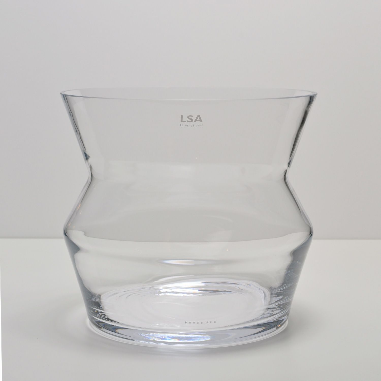LSA International Sculpt スカルプト Vase フラワーベース サイズ：H23cm ハンドメイド クリア ガラス キャンドルホルダー 花器