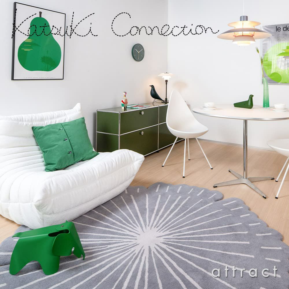 【アトラクト別注カラー】Katsuki Connection カツキ コネクション Rug ラグ INUUNIQ イニュニック コレクション HANA ハナ Sサイズ ウールラグ 非ミュージングウール デザイン：香月 裕子