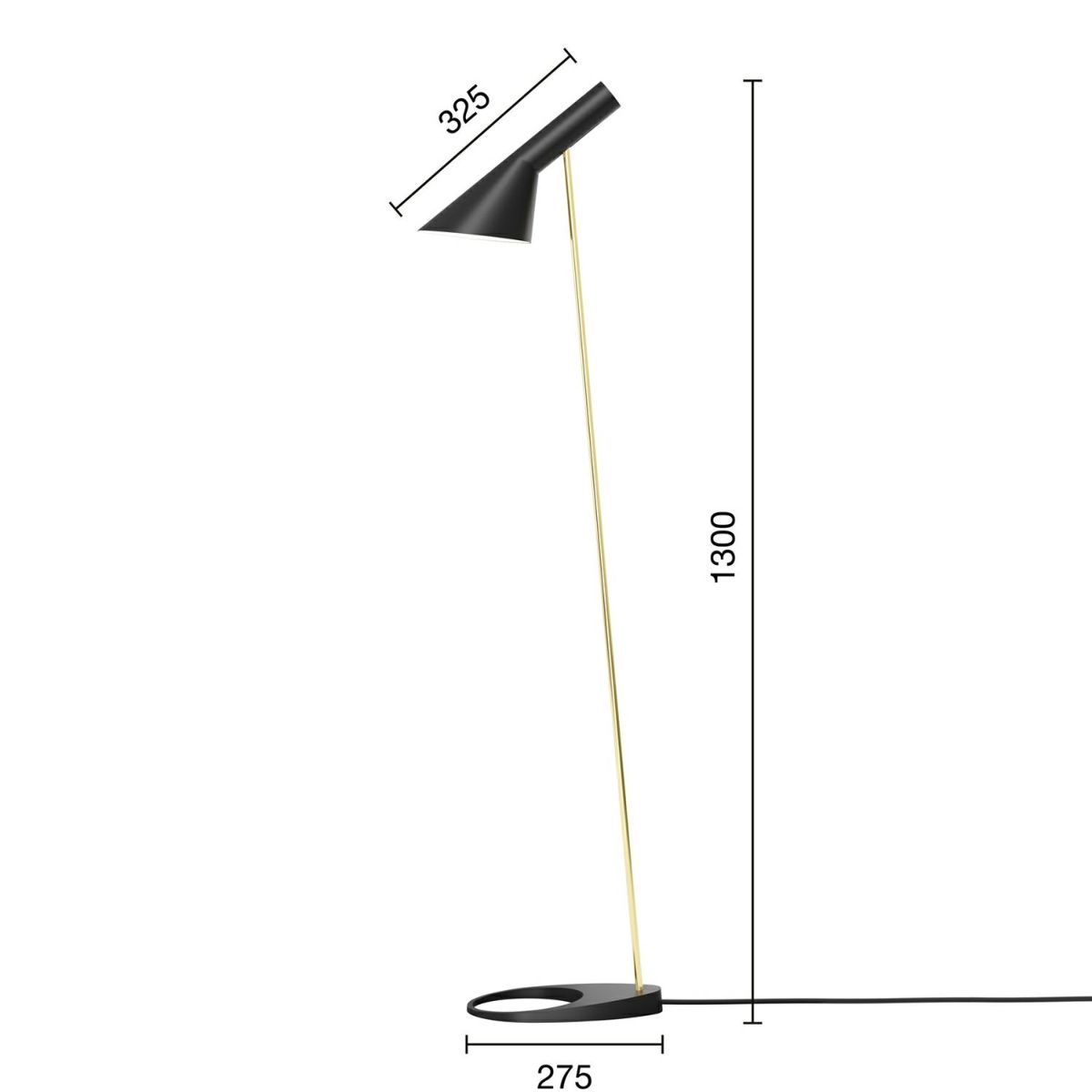 Louis Poulsen ルイスポールセン AJ Floor AJ フロア カラー：ブラック 真鍮ポリッシュ （無塗装） デザイン：アルネ・ヤコブセン