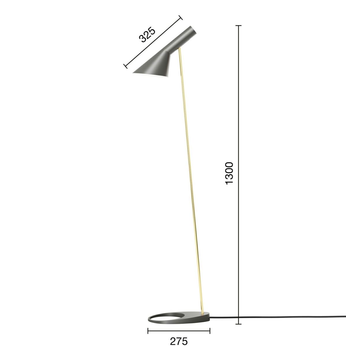 Louis Poulsen ルイスポールセン AJ Floor AJ フロア カラー：ウォーム・グレー 真鍮ポリッシュ （無塗装） デザイン：アルネ・ヤコブセン