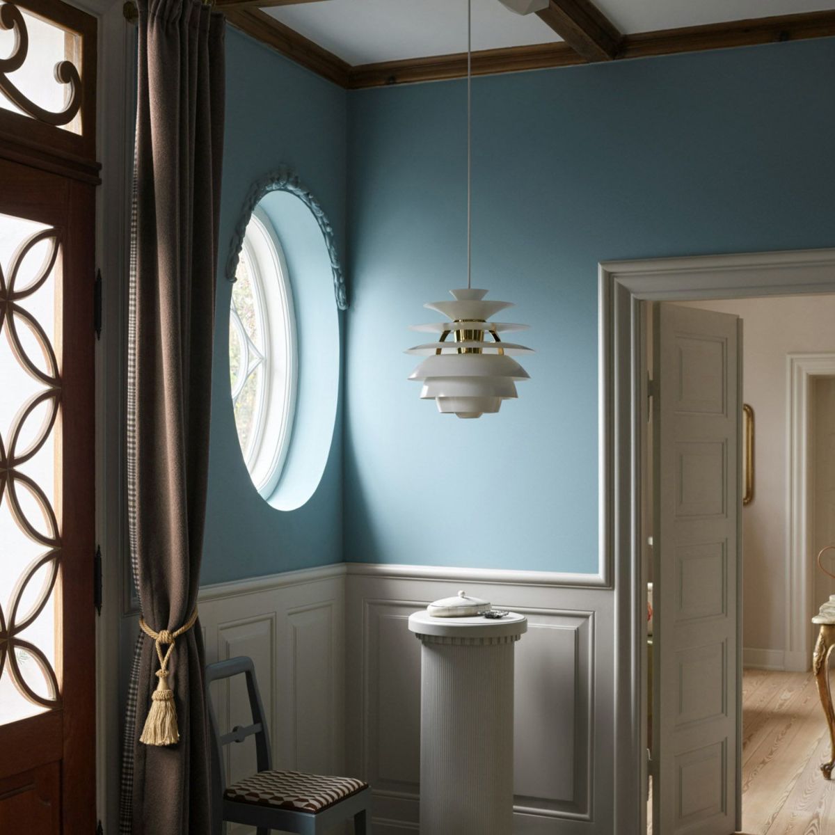 Louis Poulsen ルイスポールセン PH Snowball PH スノーボール ペンダントライト Φ400mm カラー：ダスティー・ブルー 真鍮メタライズド デザイン：ポール・ヘニングセン