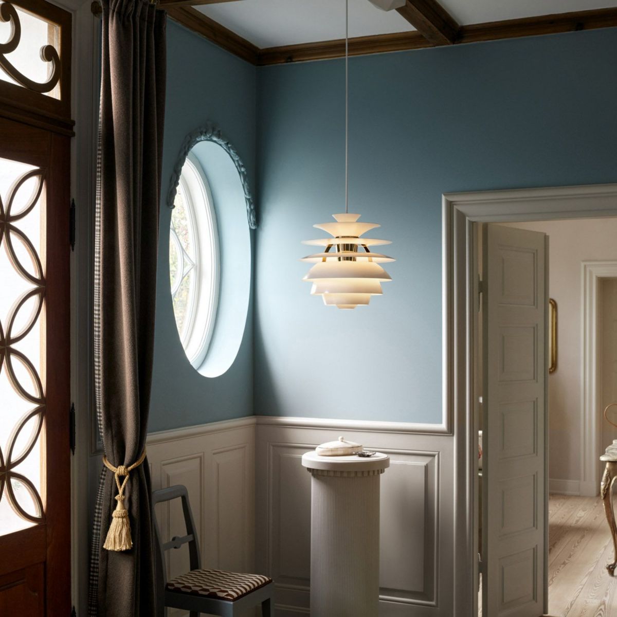 Louis Poulsen ルイスポールセン PH Snowball PH スノーボール ペンダントライト Φ400mm カラー：ダスティー・ブルー シルバー・クローム デザイン：ポール・ヘニングセン