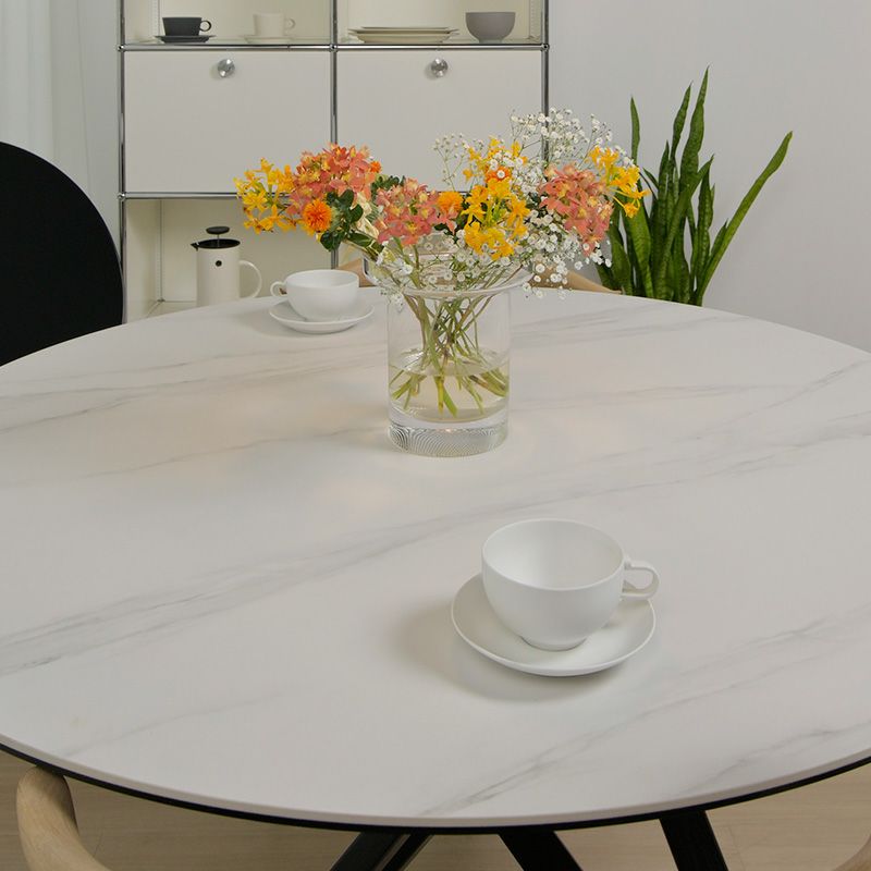 ligne roset リーン・ロゼ ROSETEnnea ロゼエンネア ダイニングテーブル サイズ：Φ120cm カラー：マーブルセラミック ホワイト ベース：2色 デザイン：ヴァンサン・トルジュマン