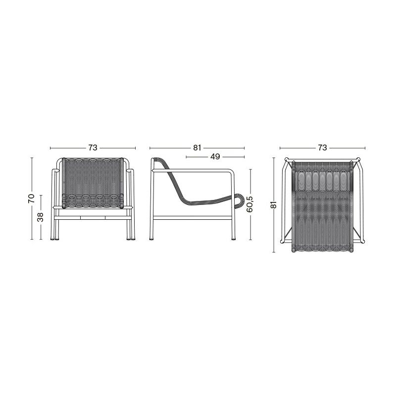 HAY ヘイ Palissade Cord パリサード コード Lounge Chair Low ラウンジチェア ロー カラー：5色 デザイン：ロナン＆エルワン・ブルレック