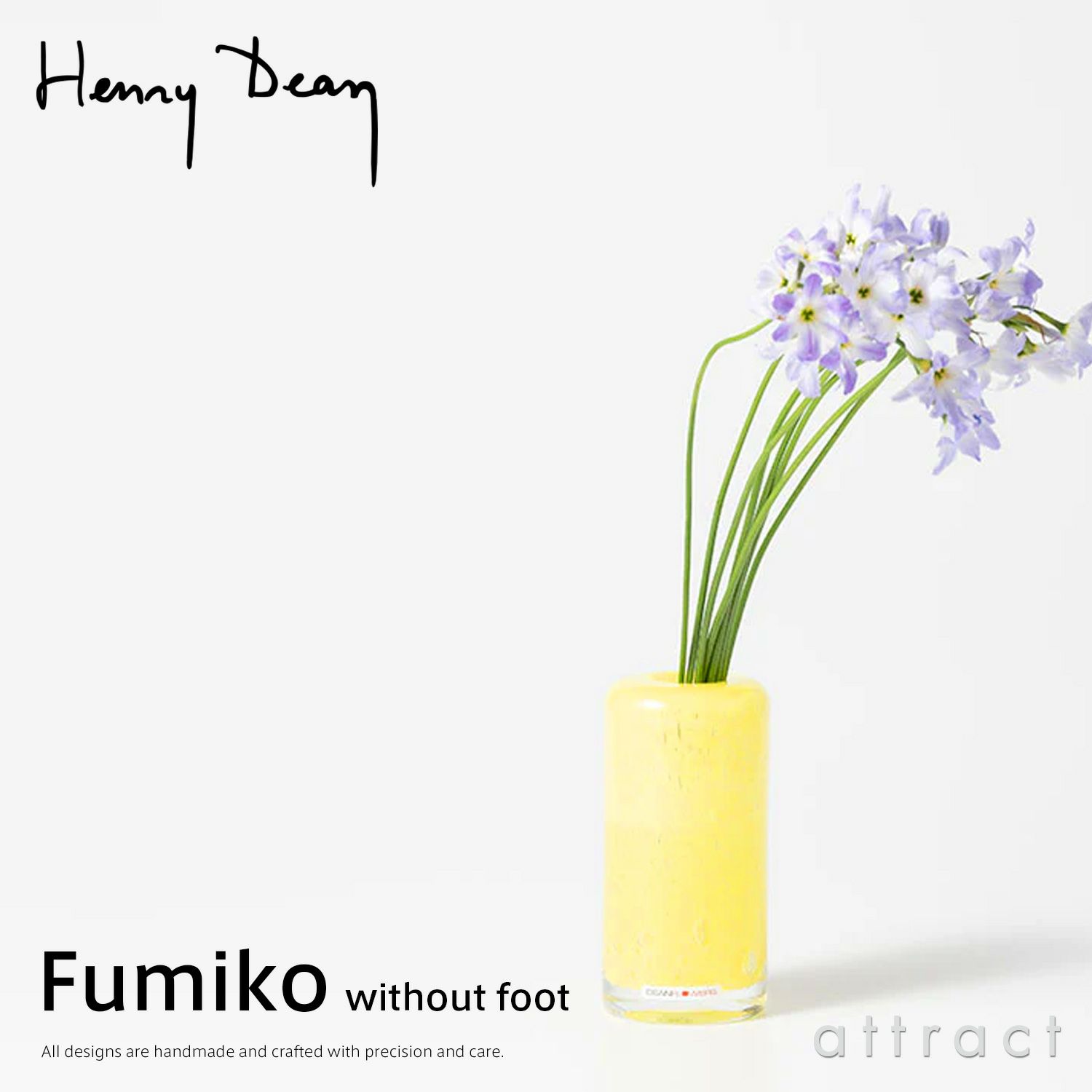 Henry Dean ヘンリー ディーン Fumiko without Foot フミコ ウィズアウト フット フラワーベース ハンドメイド ガラス 花器