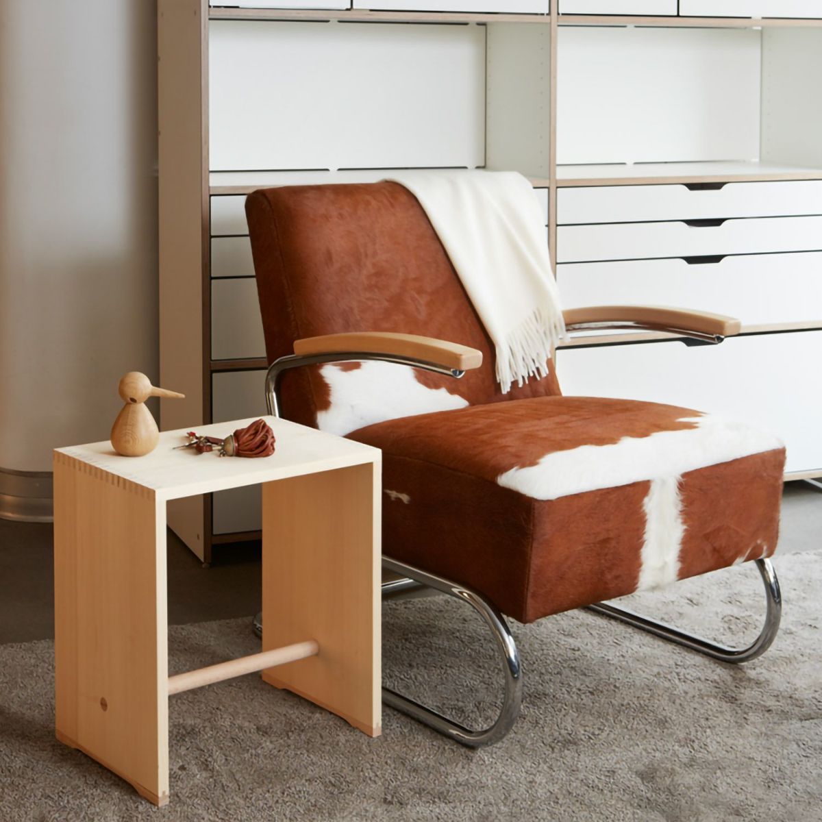 wb form ヴェービーフォーム Ulm Stool ウルム スツール サイドテーブル チェア スプルース カラー：ナチュラル デザイン：マックス・ビル