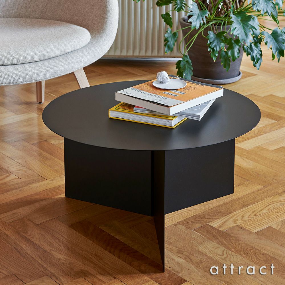 HAY ヘイ Slit Table XL スリット テーブル XL Steel Round スチール ラウンド サイドテーブル Φ65×H35.5cm ステンレススチール 塗装仕上げ カラー：2色 デザイン：HAY