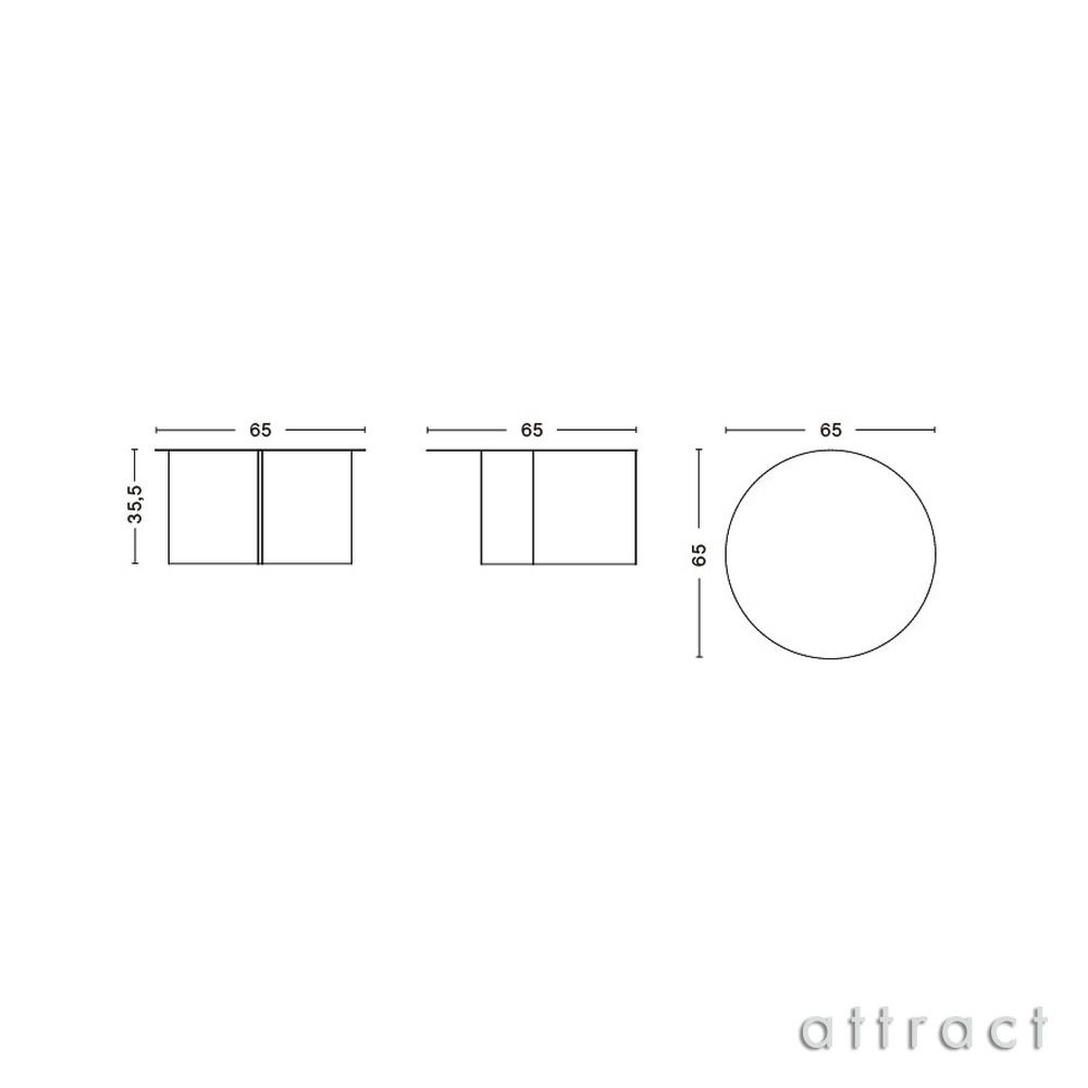 HAY ヘイ Slit Table XL スリット テーブル XL Wood Round ウッド ラウンド サイドテーブル Φ65×H35.5cm ベニヤ 合板 ウォーターラッカー塗装仕上げ カラー：3色 デザイン：HAY