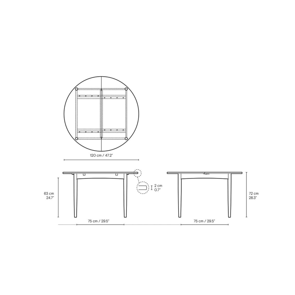 Carl Hansen & Son カール・ハンセン＆サン BM0121 伸長式 ダイニングテーブル W120-180cm オーク デザイン：ボーエ・モーエンセン
