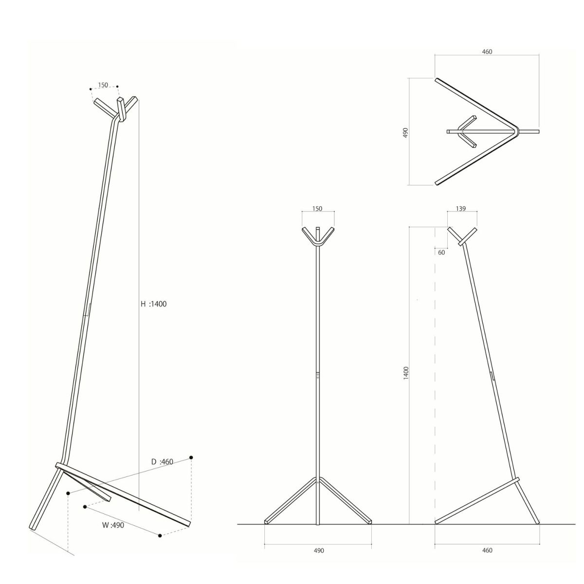 DUENDE デュエンデ UNO HANGER ウノ ハンガー DU0323 カラー：2色 デザイン：芦沢 啓治