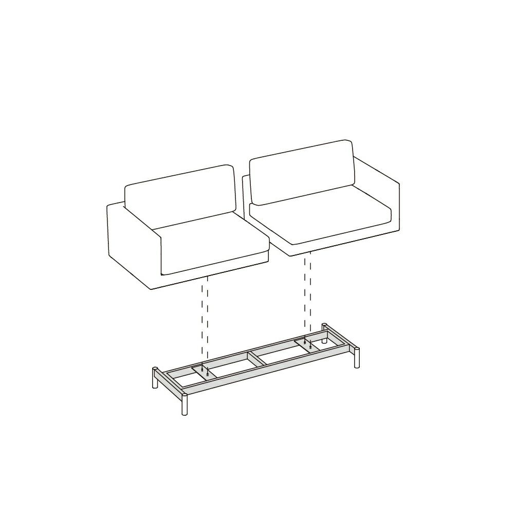 Maruni マルニ木工 MARUNI COLLECTION マルニコレクション HIROSHIMA ヒロシマ ツーシーター ソファ 2P モジュラーシステム ベース：オーク ファブリック（M-02） デザイン：深澤 直人
