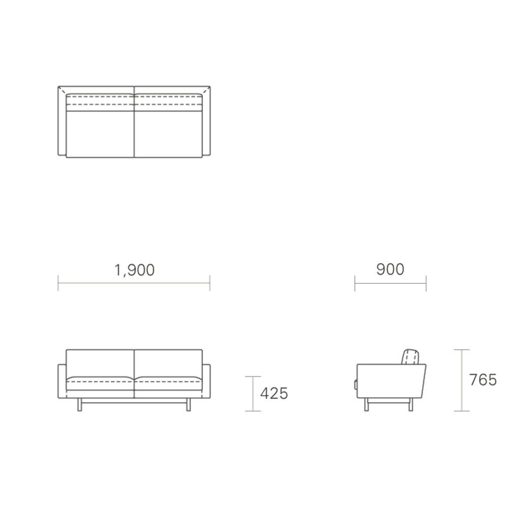 Maruni マルニ木工 MARUNI COLLECTION マルニコレクション HIROSHIMA ヒロシマ ツーシーター ソファ 2P モジュラーシステム ベース：オーク ファブリック（M-02） デザイン：深澤 直人