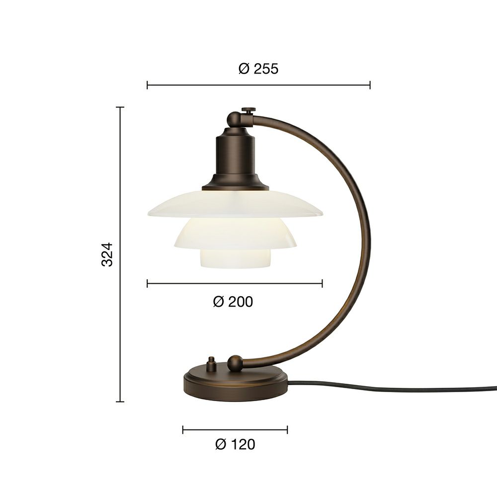 Louis Poulsen ルイスポールセン PH 2/2 Luna Aged Brass Opal Table Lamp ルナ エイジド・ブラス オパール テーブルランプ Φ200mm カラー：エイジドブラス （真鍮 エイジング加工・ブラス） デザイン：ポール・ヘニングセン