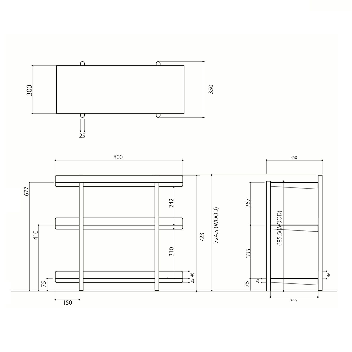 DUENDE デュエンデ MARGE SHELF 3 OIL FINISH マージ シェルフ オイルステインフィニッシュ DU0328 カラー：1パターン デザイン：芦沢 啓治